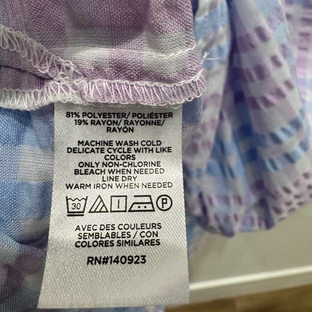 LOFT Women's Blue and Purple Stripe Blouse - Picture 5 of 5